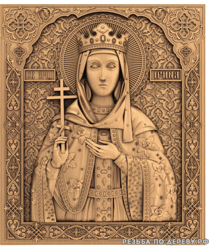 Резная икона Святая Ирина #2 из дерева